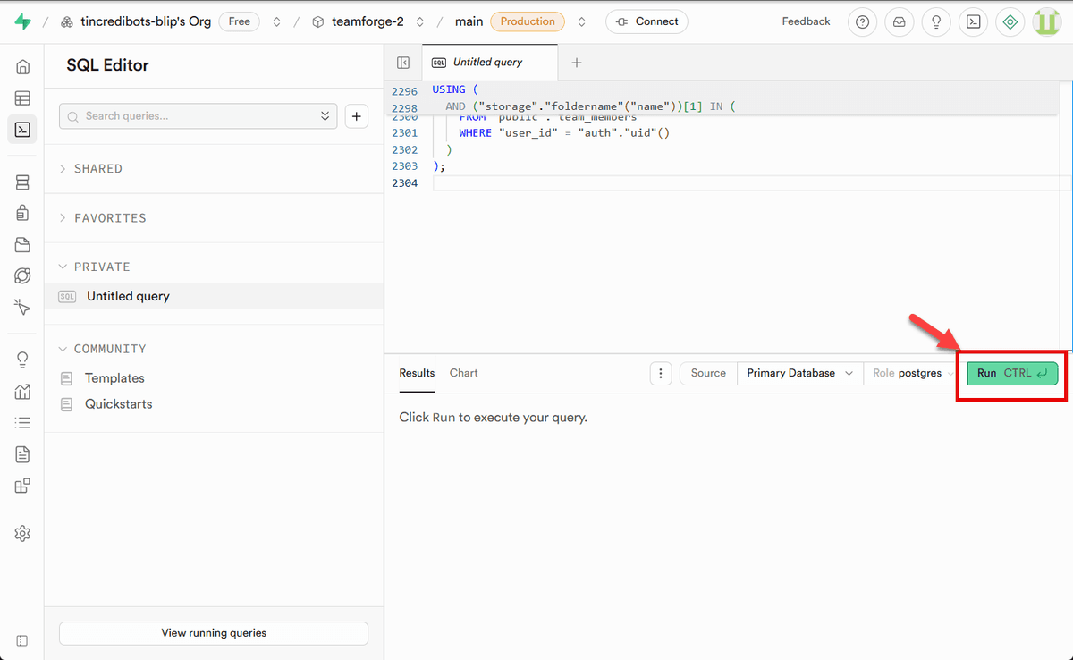 Running migration script in Supabase SQL Editor